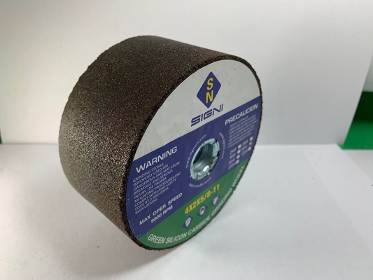 Pierre de meulage verte abrasive de carbure de silicium de 4 pouces avec le fil 5/8-11 pour la poussière abrasive 4X2X5/8-11,120 de marbre de granit