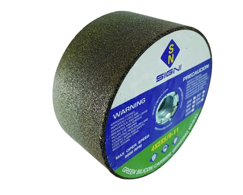 Pierre de meulage verte abrasive de carbure de silicium de 4 pouces avec le fil 5/8-11 pour la poussière abrasive 4X2X5/8-11,120 de marbre de granit