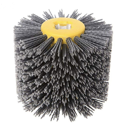 Abrasive Wire Drawing Wheel Drum Burnishing Polishing Brush For Wooden Furniture Floor Polishing 120X100mm 80 Grit