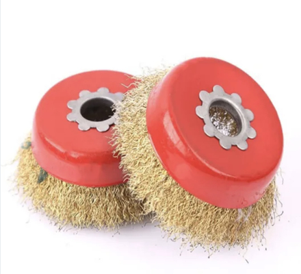 Brass-Coated Steel Wire Bowl Cup Brush/ Brass Copper Coated Drawing Drum Wheel Wire Brush